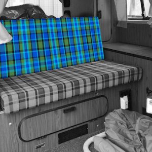 VW T2B Hoes rugleuning bedbank 3/4 breed. Blauw-groen.